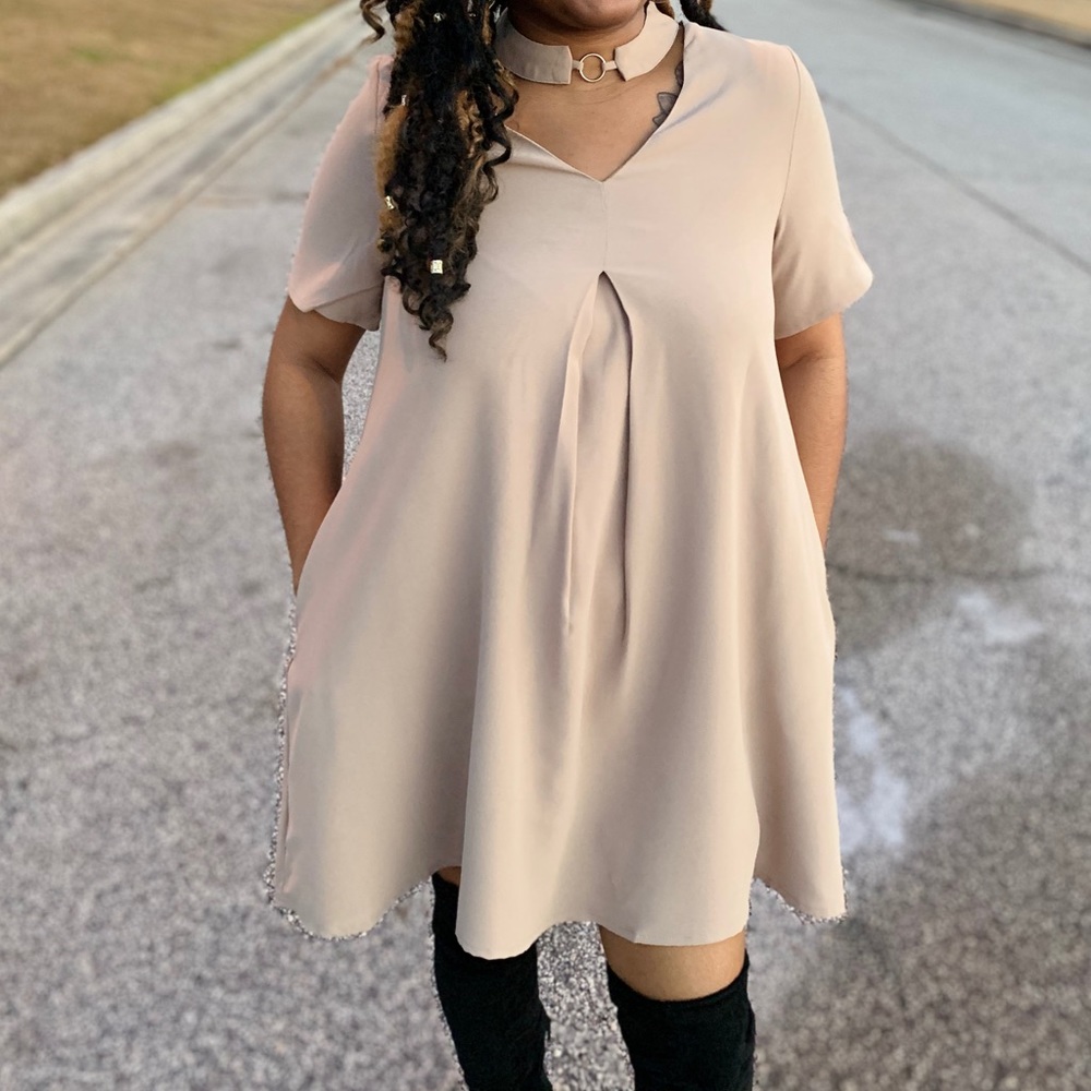 Taupe swing dress